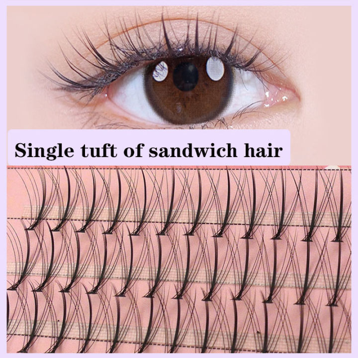 Anlinnet Professional Makeup 60 clusters Personal Cluster Eyelash Single tuft of M sandwich eyelash Grafting False Eyelashes