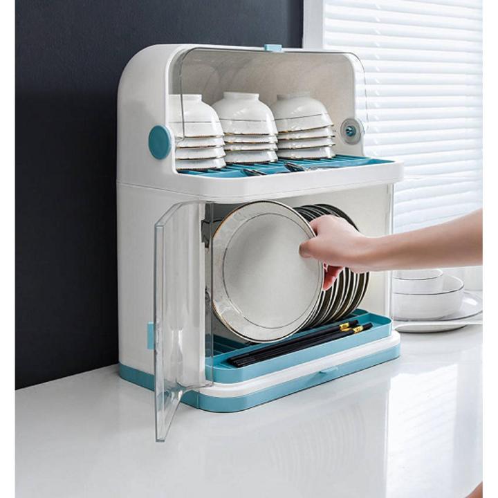 Kitchen Bowl Rack Cutlery Storage Box Dishes Leaching Bowl Box With Cover Edging Plate Rack Plastic Bowl Cabinet Home