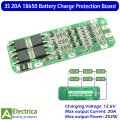 3S 20A BMS 11.1V to 12.6V 18650 Li-ion Lithium Battery BMS Protection board With Balance Function 3s 20a bms by Electrica. 