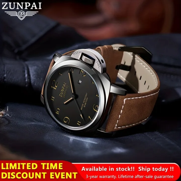 ZUNPAI%20Men%20Watch%20Waterproof%20Stainless%20Steel%20Black%20High%20Quality%20PU%20Leather%20Strap%20Business%20Fashion%20Watch%20For%20Men%20Analog%20Calendar%20Luminous%20Wristwatch%20Luxury%20Brand%20Authentic%20%5BFree%20With%20Box%5D%20-%20Image%203
