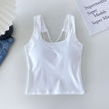 Vest Camisole Women's Inner Chest Pad Hot Girl Wrapped Chest Outer Wear Breathable Bare Back Fixed Cup One-Piece Underwear Bandeau. 