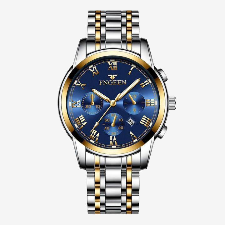 Fngeen%20Men's%20Fashion%20Steel%20Belt%20Quartz%20Calendar%20Luminous%20Casual%20Waterproof%20Watch%20-%20Image%203