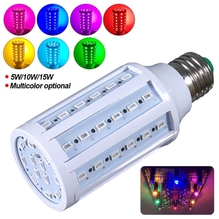 E27 5W/10W/15W 110V 220V 7 Colors LED Bulb Pink Red Blue Room Decoration Light Corn Bulb Celebrity Live Stream No Flicker Lamp Green Purple Ice Blue Golden Photography Bulb Background Light