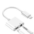 iPhone Dual Port Splitter 3.5mm + Lightning Port Adapter / 2 in 1 iPhone Splitter Headphone, Handsfree Jack + Lightning Charging Port. 