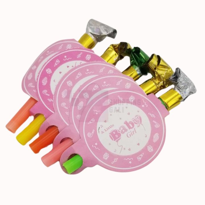 A LITTLE BABY GIRL WHISTLES - PACK OF 10 WHISTLES - BABY GIRL THEME WHISTLES