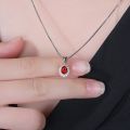 Double Fair Wedding Pendant Necklace For Women Delicate Oval Blue Stone Zircon Silver Color Fashion Jewelry KBN206. 