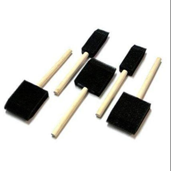Taicols 10pcs Foam Paint Brushes, Sponge Paint Brush, Wood Handle Paint