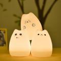 Remote Control Cat Lamp, Cute Rechargeable Silicone Kitty Night Light For Kids Baby Children Nursery Toddler Birthday Gift. 