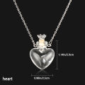 Keepsake Steel Chain Water Drop Heart Perfume Jewellery Glaze Vial Necklace Essential Oil Pendant Memorial Jewelry. 