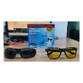 Pack Of 3 Polarized Day Night Driving Glasses Anti Glare Sunglasses For Unisex. 