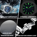 2023 New POEDAGAR Luxury Watch Business Waterproof Male Clock Luminous Date Stainless Steel Square Quartz Men Watch reloj hombre. 