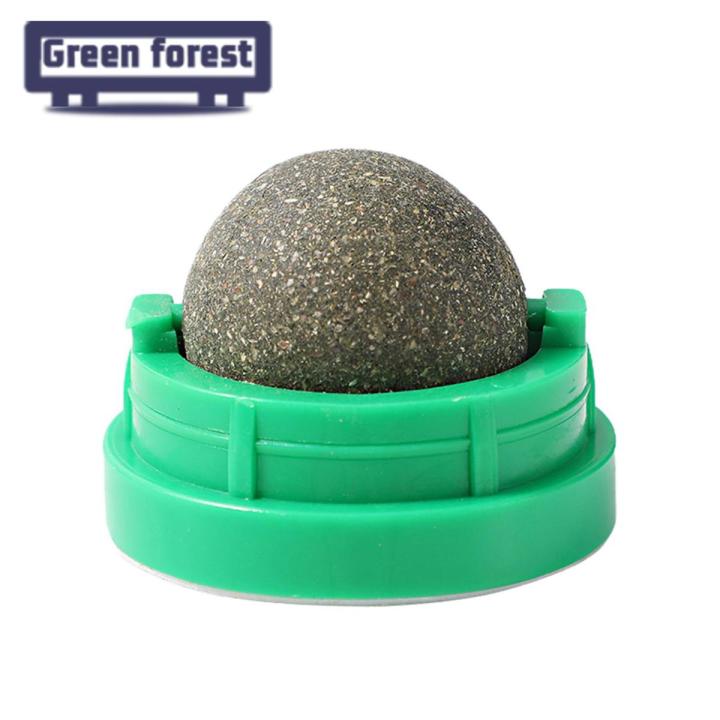 Green forest Cat Licking Toy Clear Stomach Cat Mint Ball Licking Cleaning Toys