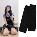 【Qian poem li Store】Cool Street Anime Dark Ninja Style Arm Fashion Cosplay Ninja Knitted Half-Finger Sleeves. 
