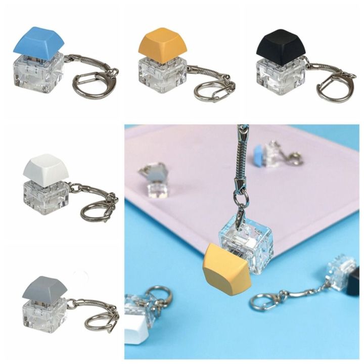 Key Chains Click Button Fingertip Button Keychain Keyboard Switche ABS Mechanical Switch Keychain Trinket Without LED Light Keyboard Key Cap Pendant Fun Gifts