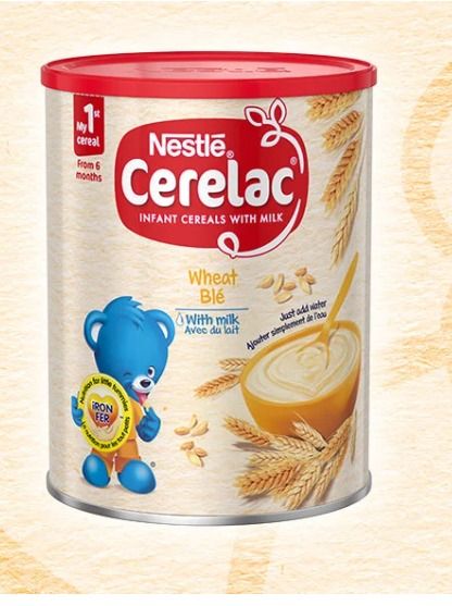 Baby Food Wheat with Milk Cerelac, Tin Pack, 400gm (Imported)