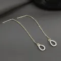 Drop Ear Line Long Hanging Earrings For Women Rose Zircon Crystal Piercing Threader Earing Ear Accessories Jewelry. 