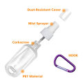 Portable Hand Sanitizer Spray Bottle 30ML/50ML Empty Bottle Carabiner Key Ring Hook Clear Transparent Plastic Flip cap bottle For Travel. 