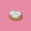 Cartoon Bamboo Steamed Bun Brooch Cute Breakfast Q Version Xiaolongbao Badge All-match Denim Shirt Canvas Accessories Collar Pin Badge Eat Me If You Like. 
