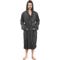 Bathrobes For Men Fleece Hooded Dressing Gown Super Soft Cozy Hooded Plush Loungewear. 