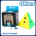 Original Moyu Meilong Pyramid Stickerless Rubik Cube 3x3 - Very Smooth Turning sticker less Pyraminx Triangle Cube Puzzle Game. 