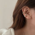 Double Layer Pearl Clip Earrings for Women Rhinestones Zircon Chain Ear Cuff No Piercing Earring Clips Korean Style Female Jewelry Gifts. 