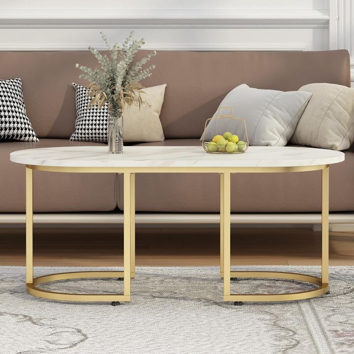 Tables Sofa Table Coffee Table End Table Metal Durable Chrome legs Easy to Assemble Side Tables Living Room Bedroom Hallway tables Coffee Side Table Home Office funiture
