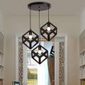 3 in 1 Base Square Cube Hanging Lamp, Ceiling Lamp, Pendant Lamp, For Home, Office, TV Lounge, Bed Room, Led Light, Led Bulb, Filament Bulb. 