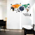Vibrant World Map Wall Clock - Large 127cm DIY Wooden Art for Home and Office - GIft City. 