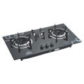 Indus 3 Burner Glass Hob With Imported Burners And Auto Ignition HG-7233B - Black. 