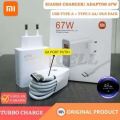 Original 67W Turbo Charger with Free 6A Super Fast Turbo Charging Cable Type C for Mi 11 Pro, Mi 11 Ultra, Mi 11T, Poco F3, Poco X3 GT, Poco F3 GT. Turbo Charger 67W Fast Charge Power QC 4.0 Adapter GAN For Redmi 10 Pro, Mi 10T. 