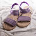 Ladies - Basic Adhesive Sandals - Blue & Purple. 
