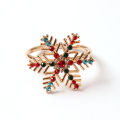 2023 Xmas theme Xmas Napkin Ring Ornamental Metal napkin holder Festive design Napkin Buckle Napkin buckle Table decor Metal Napkin Holder for Holiday parties Christmas dinners Home decoration. 