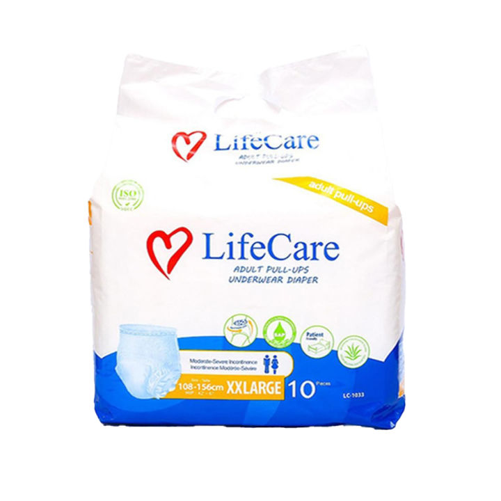 Ucheck Life Care Adult Incontinence Pants for Men and Women - Pull Up Maxi Dry Underwear for Safe Leak Protection from Weak Bladder - Bed Wetting Disposable Nappies Panty 10s - XXL