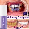 HISMILE V34 Teeth Removing Deep Smoke Stains Gingiva Protection Purple Orthopedic Toothpaste, Purple Teeth Whitening Toothpaste Kit. 