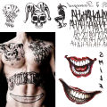 JM 1 Sheet Multi Halloween Batman Cosplay Squad The Joker Type Temporary Tattoo Stickers Body Art Set. 