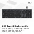 A4tech FBX50C Bluetooth & 2.4G Wireless Keyboard - Rechargeable USB Type C - Multi Device - 2 cm Slim & Lightweight - Scissor Switch Keys - Multidevice Pairs Upto 4 Devices - For PC/Laptop/Tablet/iOS/Android/Smart TV. 