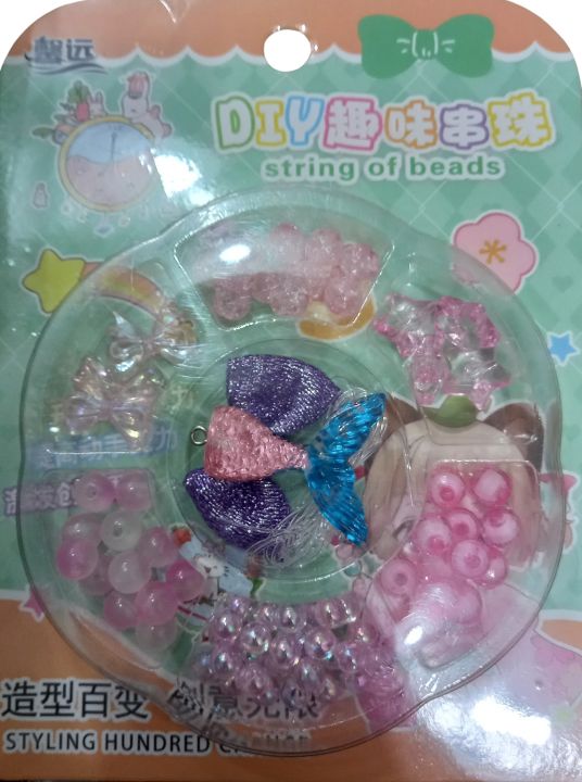 Transparent DIY Fancy Colourful Beads in Card (PATTA) Packing - Assorted Articles - 1 Piece