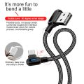 OLAF USB Type C Cable Fast Charging 90 Degree USB C Cable For Samsung S8 S9 S10 Xiaomi Mobile Phone Charger Micro Usb Cables. 