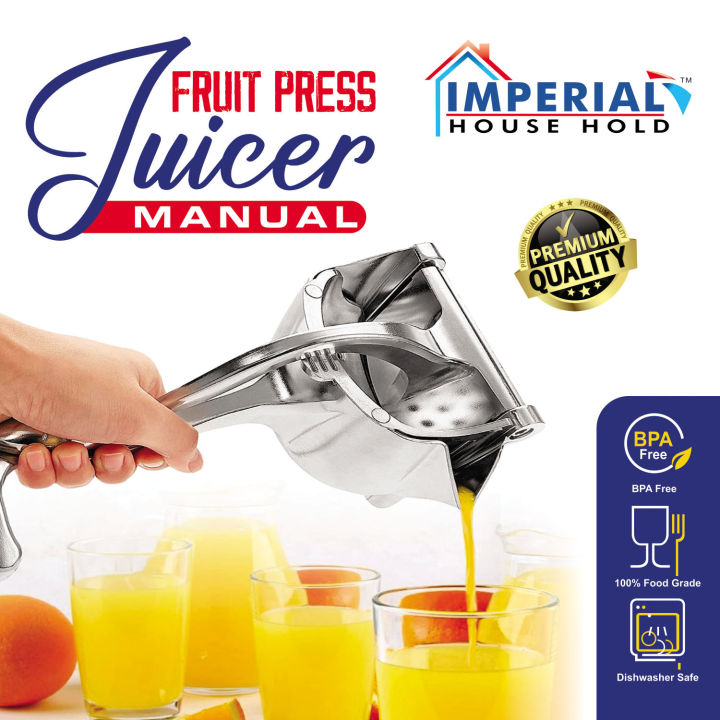 IMPERIAL FRUIT PRESS JUICER MANUAL/Alloy Lemon Squeezer/Heavy Duty Hand Press Detachable Easy Fresh Fruit Juicer Press Handheld Fruit Juice Squeezer