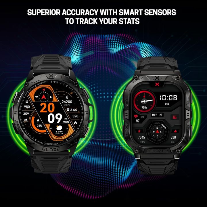 CARBINOX Blaze Smart Watch with GPS – Rugged Fitness Tracker | IP69K ...