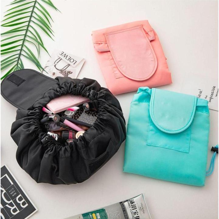 2 Pcs - Portable drawstring Cosmetic Bag Women Travel Necessarie Make up Organizer Female Toiletry Kit Case Makeup Wash Storage Pouch