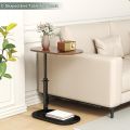 Space-Efficient Adjustable Height C Shaped Side Table – Ideal Sofa and Bed End Table for Apartments, Dorms, Offices and Minimalist Home Setup. 