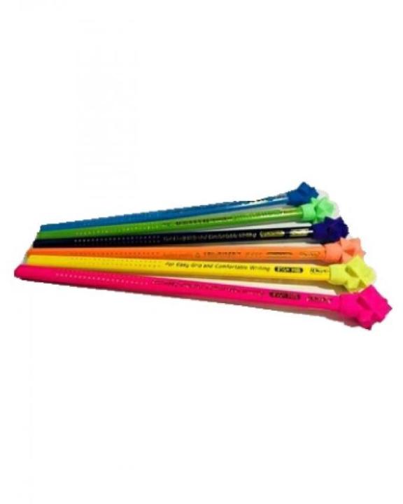 Pack of 12 Pencils With Eraser - Multicolour