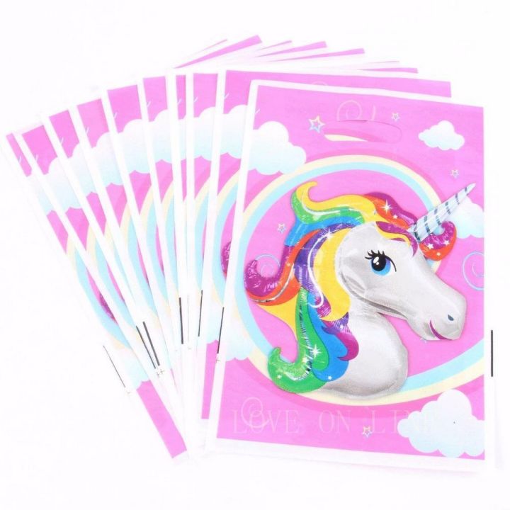 Pack of 10 Party Goodie Bags Bithday Gift Bags-Unicorn Theme Bags