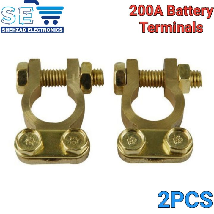 2PCS 200A Battery Terminal Brass + Steel Universal Auto Metal UPS Battery Terminals