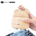 Face Value Mini Desktop Vacuum Cleaner with USB Charging, Cleaning Brush, Bear Head Ring for Easy Grip, 360° Swivel Portable Vacuum Cleaner for Keyboards Office Desks and Other Dusty Debris. 