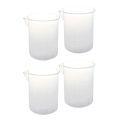 4 Pcs 50 Ml Laboratory Plastic Water Measuring Cup Transparent. 