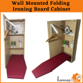 Wall Mounted Ironing Board Cabinet, Foldable Ironing Board Storage Cabinet for Home, Apartment & Small Spaces, Drop Down Ironing Board with Cabinet, Shelves & Cloth Hanging Hooks. 