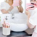 Upgrade your vanity with our Makeup Brush Holder – a sophisticated 360° Rotating Organizer. The clear cover and 5 compartments add glamour to your cosmetics storage, keeping essentials organized with ease. Elevate your beauty routine!. 