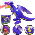 Smoke Dragon Toy With Lights & Sound - Movable Neck and Tyre - Operated Battery - Purple. 